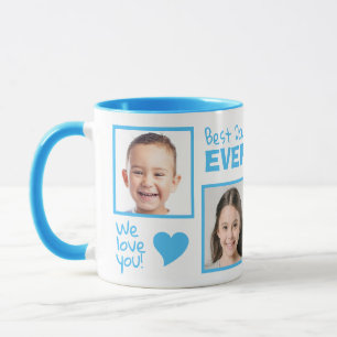 YOUR photos & names BEST DAD mug