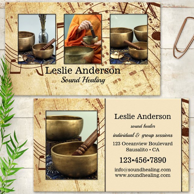 Your Photos Sound Healing Music Speech Business Card (Creator Uploaded)
