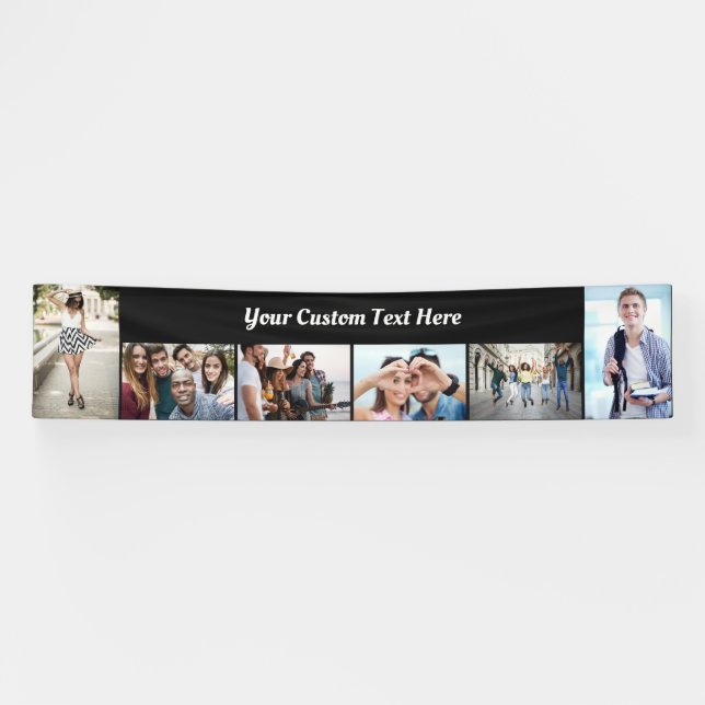 YOUR PHOTOS, TEXT & COLOR custom banner (Horizontal)