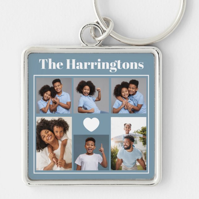Your Photos, Text & Colour coaster set Key Ring (Front)