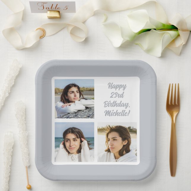 YOUR Photos & Text Paper Plate (Wedding)