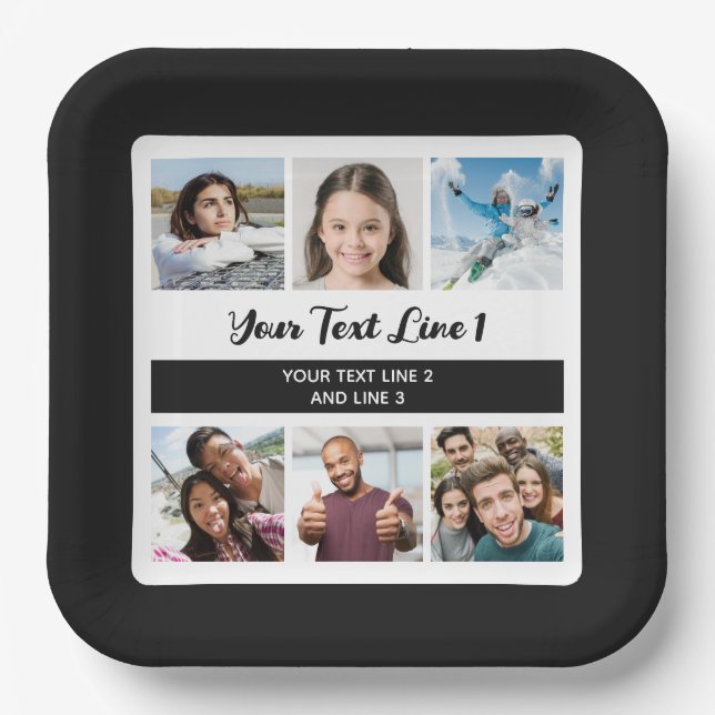 YOUR Photos & Text Paper Plate (Front)