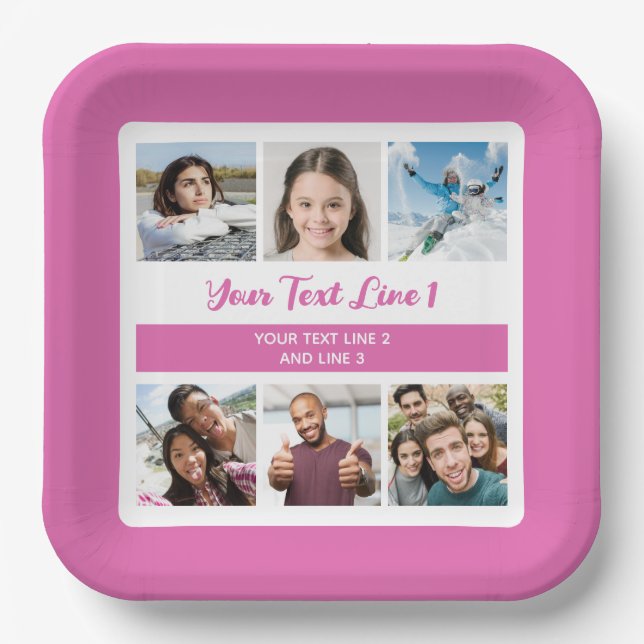 YOUR Photos & Text Paper Plates (Front)