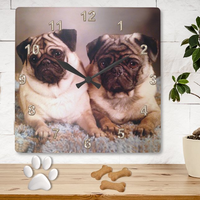 YOUR, PICTURE Wall Clocks, with INSTRUCTIONS Square Wall Clock (Photo Wall Clock. Dog Photo Clock. Clock with Picture. Personalized Wall Clocks. Memorial Clock.)
