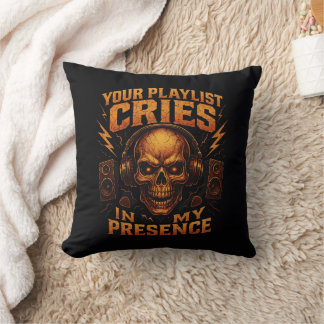 Your Playlist Cries Skull Headphone Music Cushion