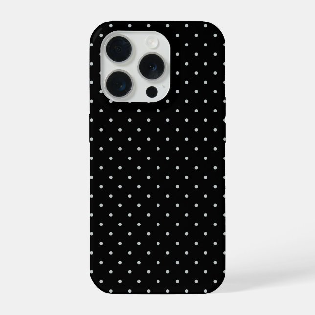 Your Polka Dots Colour on Black Click Customise iPhone Case (Back)