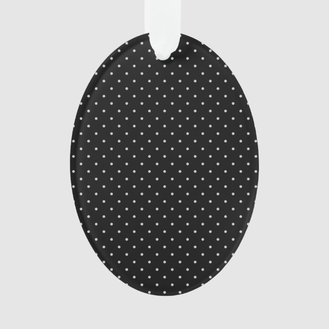 Your Polka Dots Colour on Black Click Customise Ornament (Front)