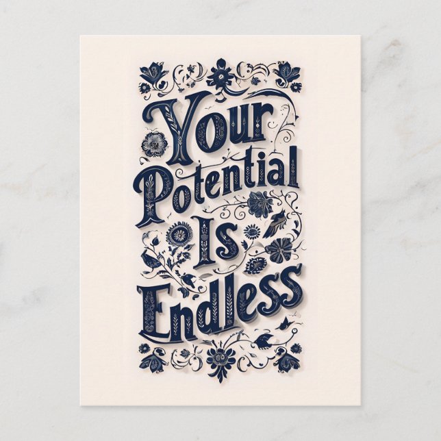 Your Potential Is Endless Beige Background Postcard (Front)