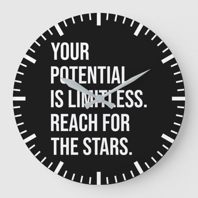 Your Potential Is Limitless - Motivational Large Clock (Front)
