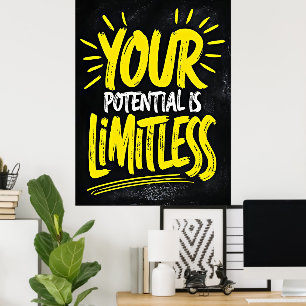 Your Potential Is Limitless - Motivational Quote Poster