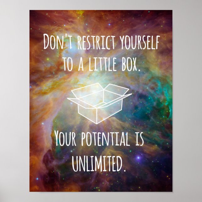 Your Potential is Unlimited Quote Universe Nebula Poster (Front)
