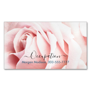 Your Profession, Pale Pink Rose Magnetic Business Card