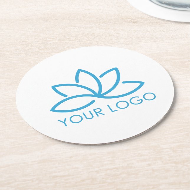 Your Professional Business Logo Round Paper Coaster (Angled)