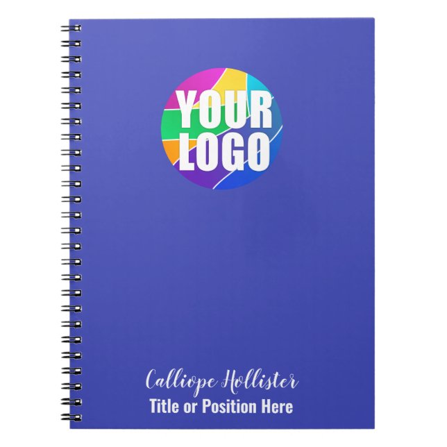 Your Promotional Business Logo with Name & Title Notebook (Front)
