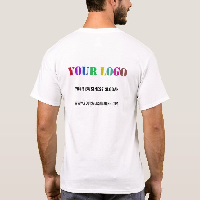 Your Promotional Company T-shirt with Logo & Text (Back)