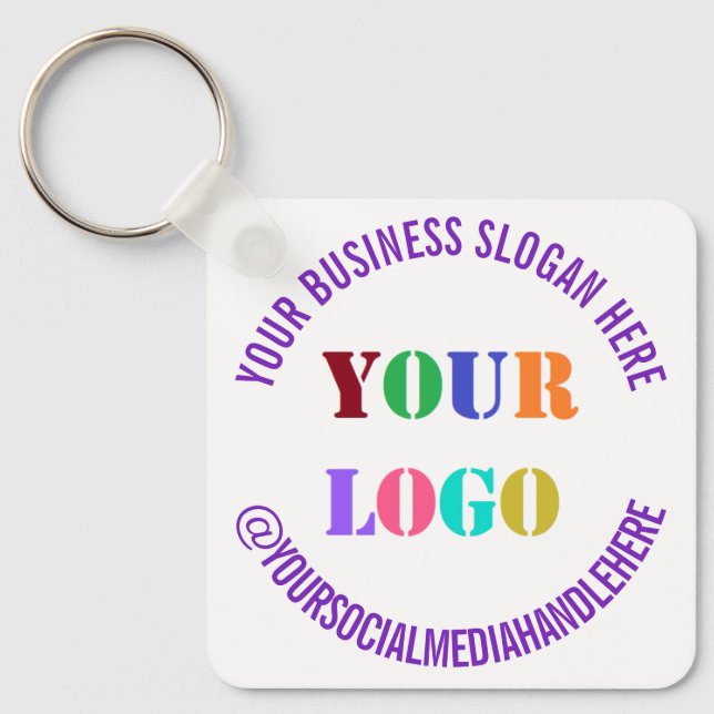 Your Promotional Keychain with Logo and Text (Front)