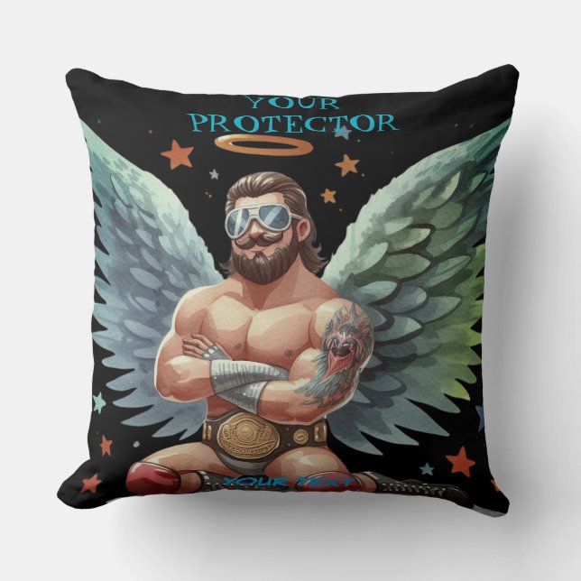 Your Protector Guardian Angel Show Wrestler Cushion (Front)