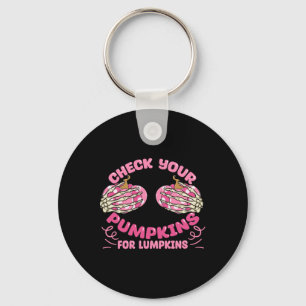 Your Pumpkins Breast Cancer Awareness Halloween Key Ring