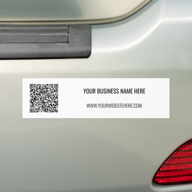 Your QR Code and Custom Text Bumper Sticker (On Car)