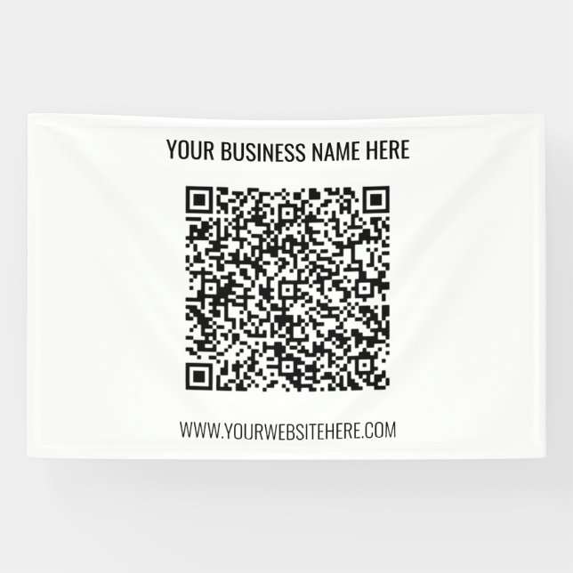 Your QR Code and Custom Text Business Banner (Horizontal)