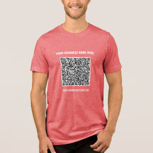 Your QR Code and Custom Text Business Promotional Tri-Blend Shirt
