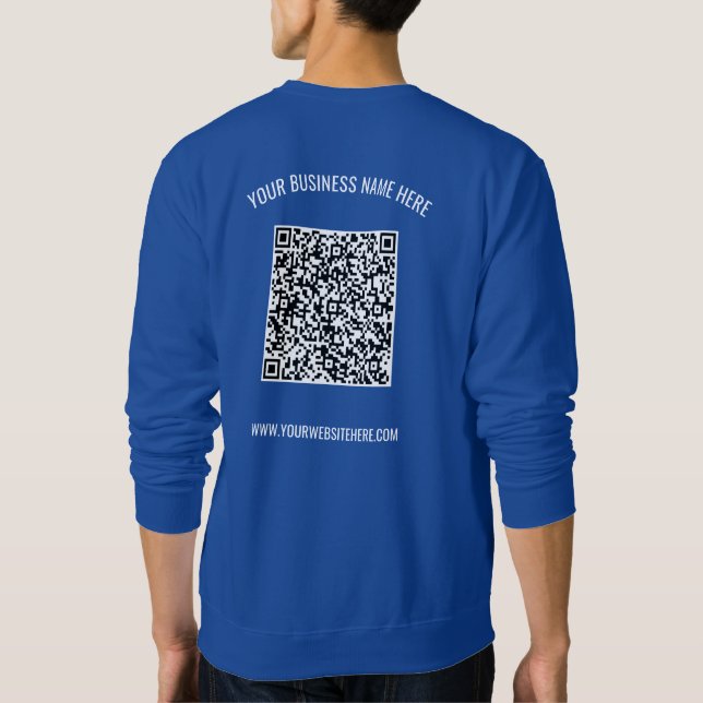 Your QR Code and Custom Text Business Sweatshirt (Back)