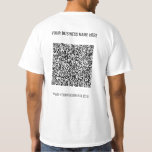 Your QR Code and Custom Text Business T-Shirt<br><div class="desc">Custom Colours and Fonts - Create Your Own Design T-shirt example with Your QR Code and Custom Text Professional Personalised Business Name Website Branded Promotional Company T-shirts template / or Hoodies Clothes Corporate Gifts for Men / Women / Kids or Personal for You ( Choose Clothing Style and Size )...</div>