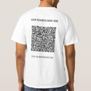 Your QR Code and Custom Text Business T-Shirt