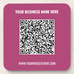 Your QR Code and Custom Text Coaster Choose Colour
