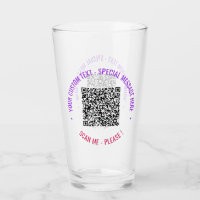 Your QR Code and Custom Text Glass Choose Colours