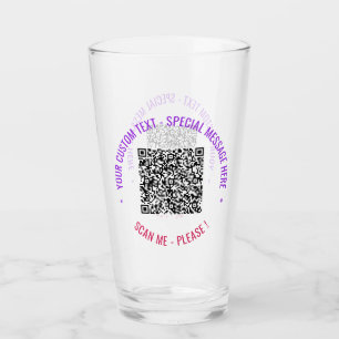 Your QR Code and Custom Text Glass Choose Colours