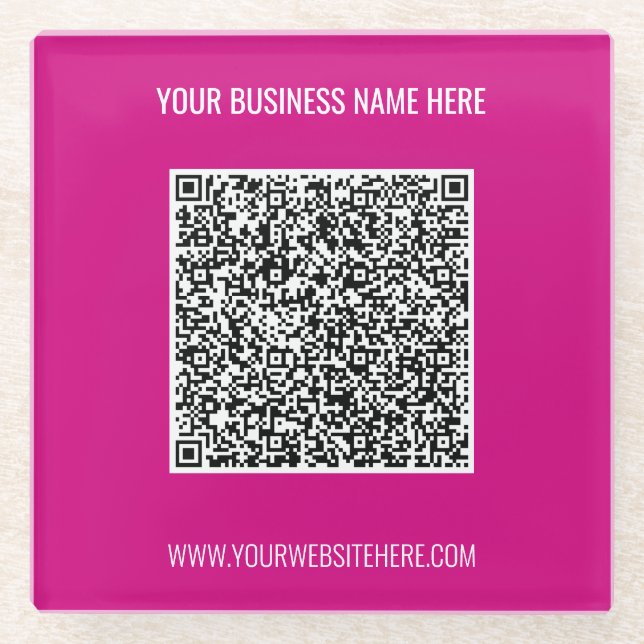Your QR Code and Custom Text Glass Coaster (Front)