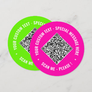 Your QR Code and Custom Text Greeting Card Example