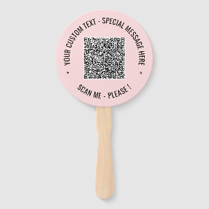 Your QR Code and Custom Text Hand Fan Template