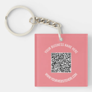 Your QR Code and Custom Text Keychain Gift
