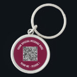 Your QR Code and Custom Text Keychain Template<br><div class="desc">Choose Colors and Fonts - Design Your Own Keychains with Your Special QR Code Scan Info and Custom Text Personalized Modern Keychain Gift - Add Your QR Code - Image or Logo - Photo / Text - Name or other info / message - Resize and Move or Remove / Add...</div>