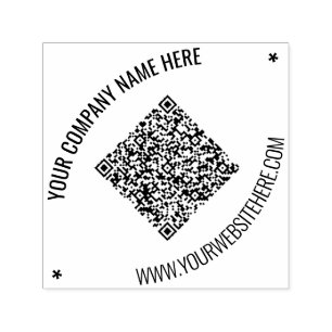 Your QR Code and Custom Text Modern Design Stamp