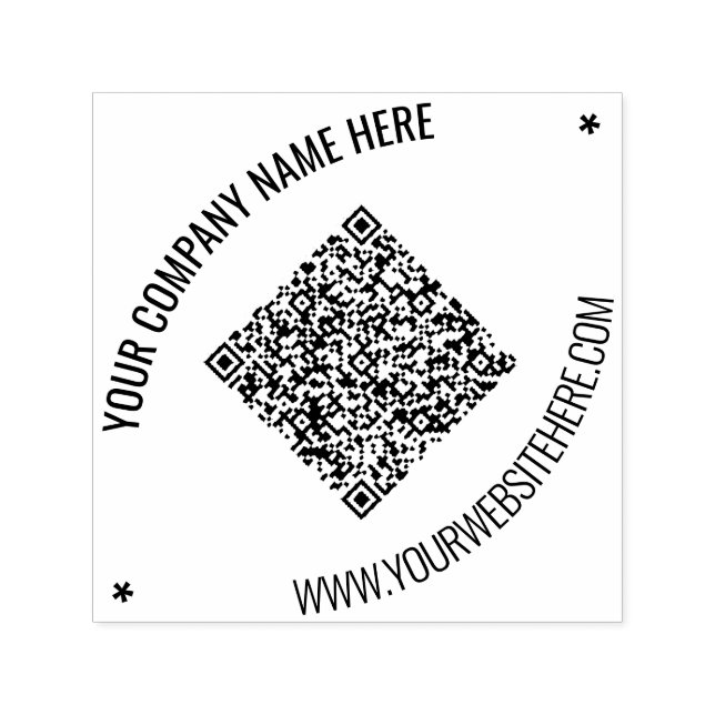 Your QR Code and Custom Text Modern Design Stamp (Design)