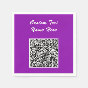 Your QR Code and Custom Text Napkins Choose Colour