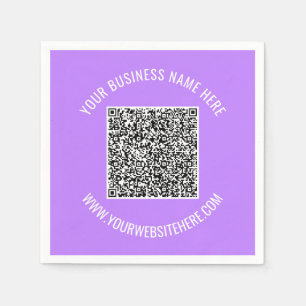 Your QR Code and Custom Text Napkins Example