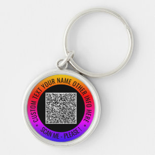 Your QR Code and Custom Text Personalised Keychain
