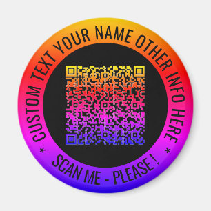 Your QR Code and Custom Text Personalised Magnet
