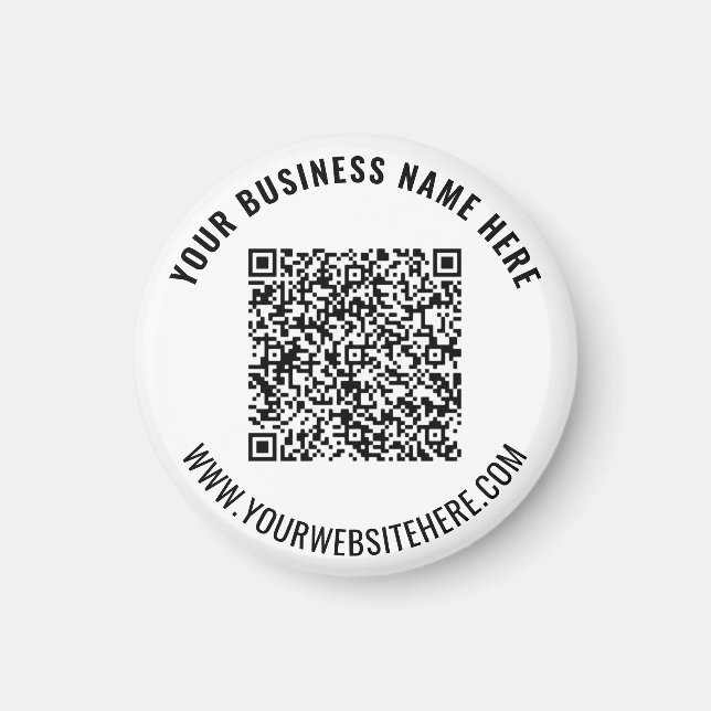 Your QR Code and Custom Text Personalised Magnet (Front)