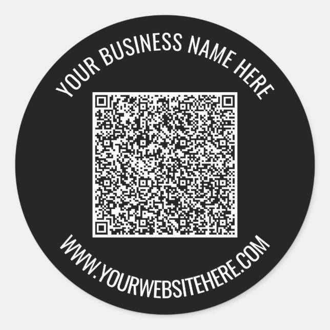 Your QR Code and Custom Text Personalised Stickers (Front)