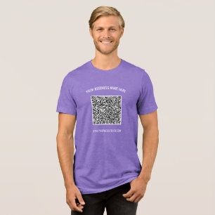 Your QR Code and Custom Text Personalised T-Shirt Tri-Blend Shirt