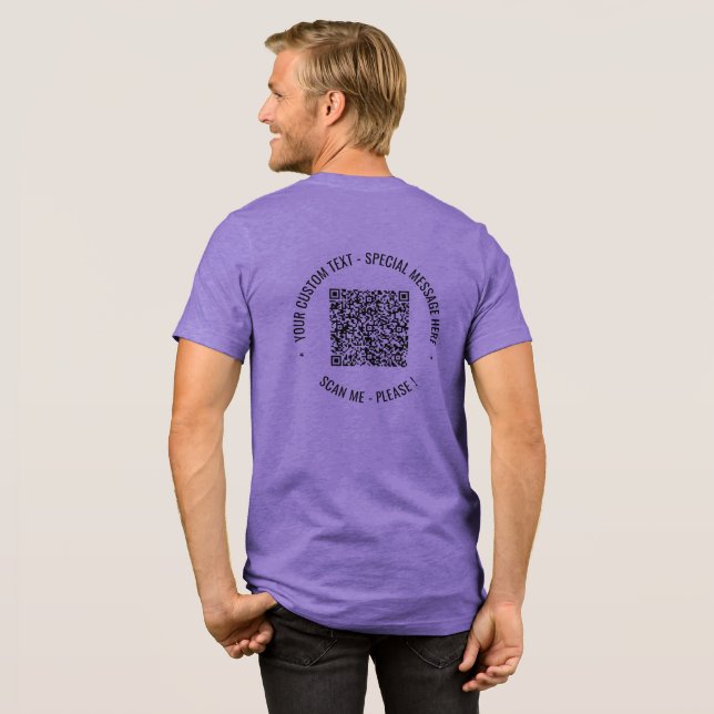 Your QR Code and Custom Text Personalised Tri-Blend Shirt (Back Full)