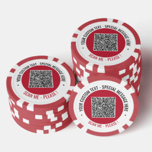 Your QR Code and Custom Text Poker Chips Example