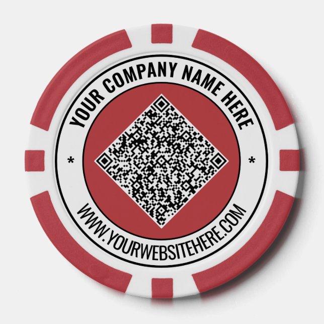 Your QR Code and Custom Text Poker Chips Template (Front)