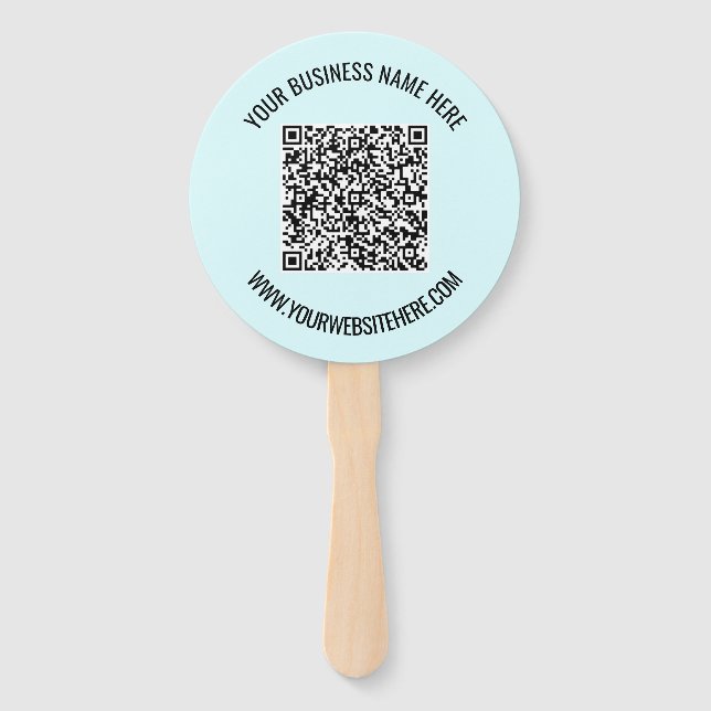 Your QR Code and Custom Text Promotional Hand Fan (Back)