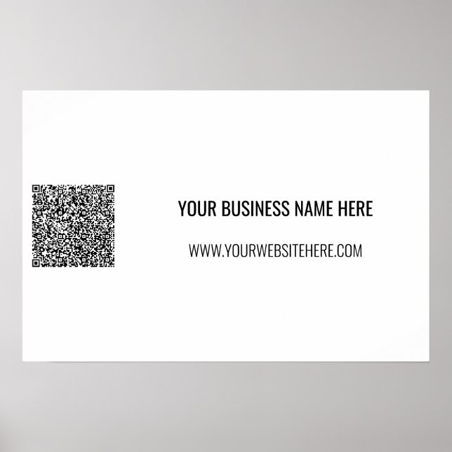 Your QR Code and Custom Text Promotional Poster (Front)